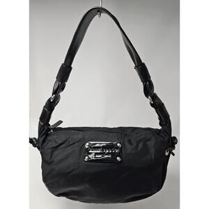 Kate Spade New York Nylon Hobo Black Shoulder Bag Purse W/Leather Strap & Trim